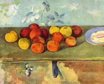 印象派の静物画 Painting - リンゴとビスケット ポール・セザンヌ 印象派の静物画